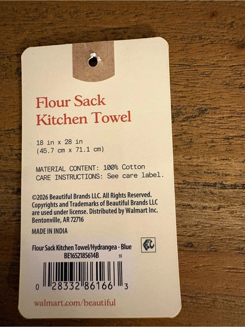 Floral Blue & Green Hydrangea Kitchen Towel